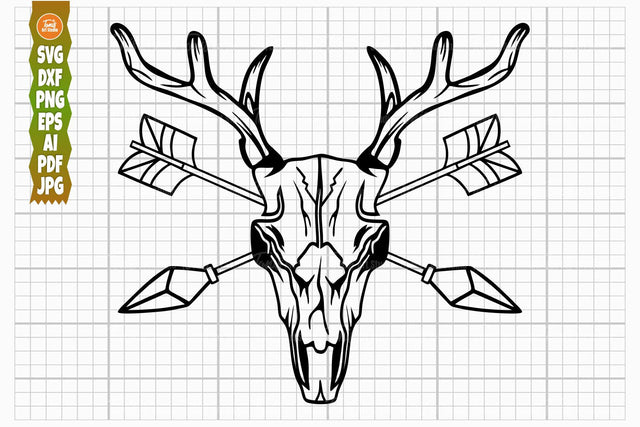 Deer Antler Skull SVG, Deer Hunting Svg, Deer Head SVG TonisArtStudio 