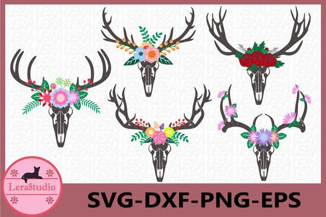 Deer Antler Skull Svg SVG Lerastudio 