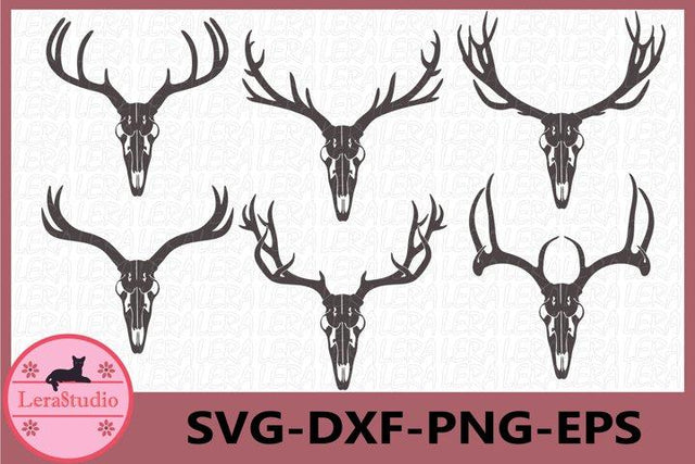 Deer Antler Skull Svg SVG Lerastudio 