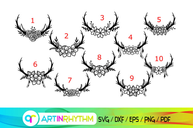 deer antler svg bundle SVG Artinrhythm shop 