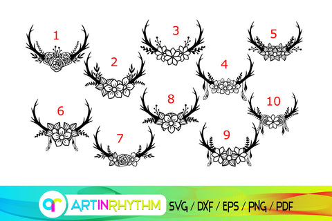 deer antler svg bundle SVG Artinrhythm shop 