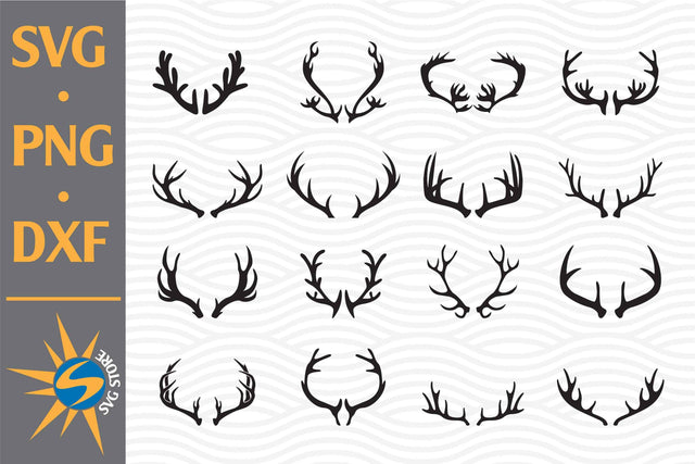 Deer Antler SVG, PNG, DXF Digital Files Include SVG SVGStoreShop 