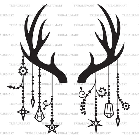 Deer antlers (Boho style) SVG TribaliumArtSF 