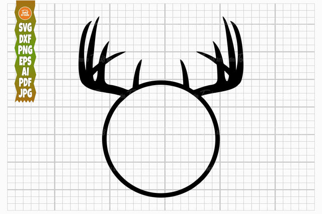 Deer Antlers SVG PNG DXF, Split Monogram Svg SVG TonisArtStudio 
