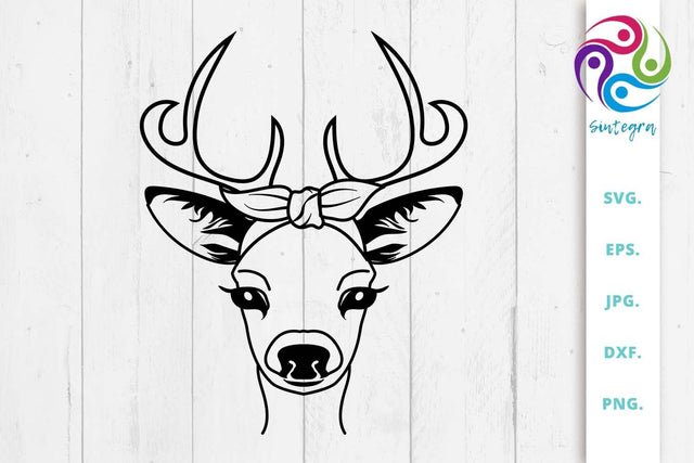 Deer Bandana Svg, Antlers Deer Svg SVG Sintegra 