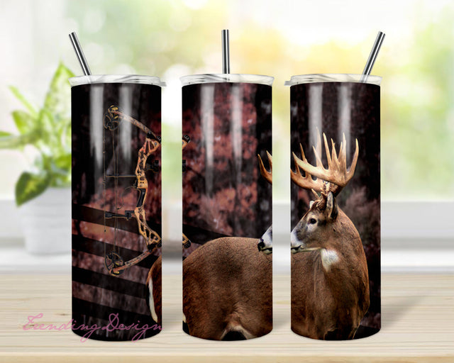 Deer Bow Hunting 2 File PNG,Hunting Rules 20oz Skinny Tumbler , Camo Hunt Sublimation Png Sublimation TrendingDesign 