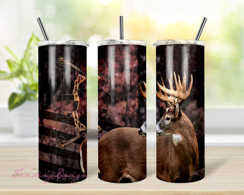 Deer Bow Hunting 2 File PNG,Hunting Rules 20oz Skinny Tumbler , Camo Hunt Sublimation Png Sublimation TrendingDesign 