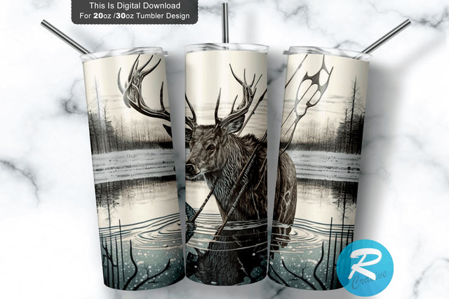 Deer Bow Hunting 20 oz / 30 oz Tumbler PNG Sublimation Regulrcrative 
