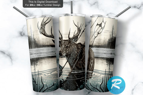Deer Bow Hunting 20 oz / 30 oz Tumbler PNG Sublimation Regulrcrative 