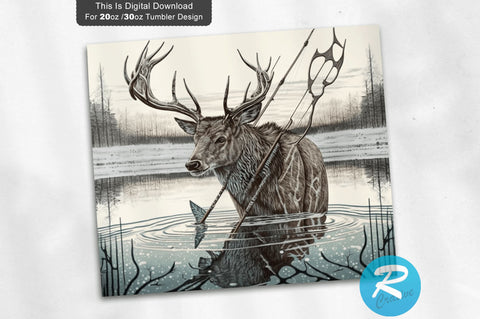 Deer Bow Hunting 20 oz / 30 oz Tumbler PNG Sublimation Regulrcrative 