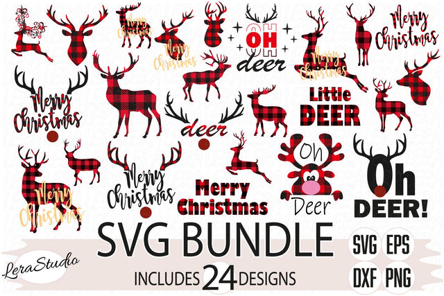 Deer Buffalo Plaid Svg SVG Lerastudio 