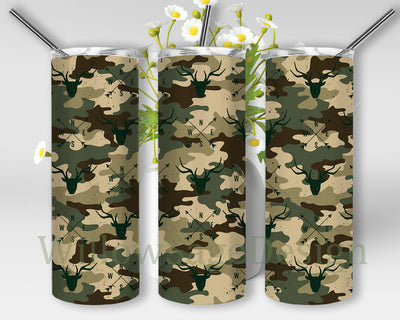 Deer Camo 20oz Full Tumbler Wrap, Hunting Deer Tumbler Design Tumbler, Camouflage Tumbler Png, Deer Hunting Season Design Png, Deer Sublimation Design, Instant Download Sublimation WillowSageDesign 