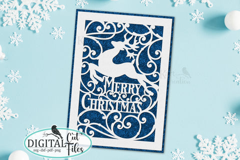 Deer Christmas card svg Cricut Joy Maker Explore Air Laser cut SVG kartcreationii 