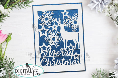 Deer Christmas card svg Cricut Joy Maker Explore Air Laser SVG kartcreationii 