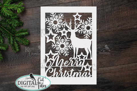 Deer Christmas card svg Cricut Joy Maker Explore Air Laser SVG kartcreationii 