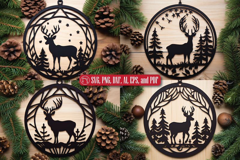 Deer Christmas Laser Cut File SVG Set SVG MD JOYNAL ABDIN 