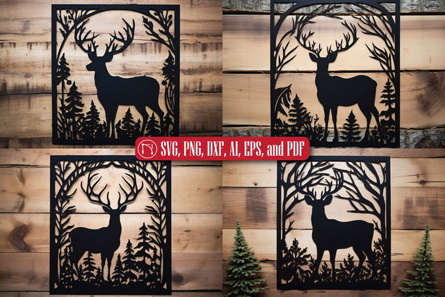 Deer Christmas Laser Cut File SVG Set SVG MD JOYNAL ABDIN 