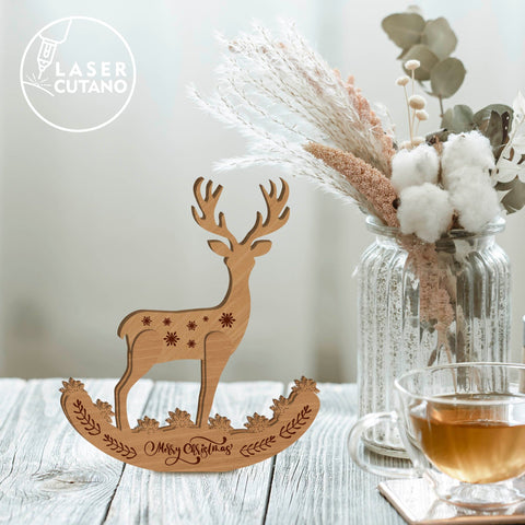 Deer Christmas Laser Cut Template, Home Decoration SVG LaserCutano 