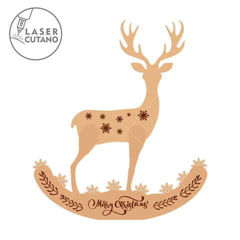 Deer Christmas Laser Cut Template, Home Decoration SVG LaserCutano 