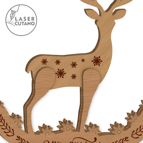 Deer Christmas Laser Cut Template, Home Decoration SVG LaserCutano 