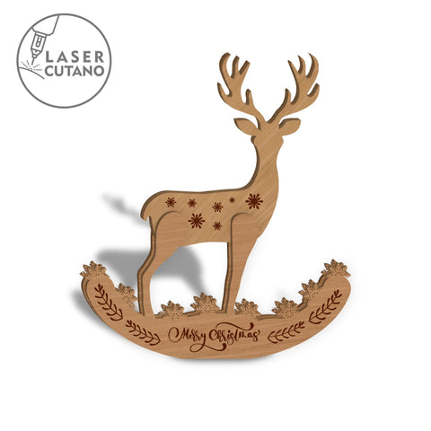 Deer Christmas Laser Cut Template, Home Decoration SVG LaserCutano 