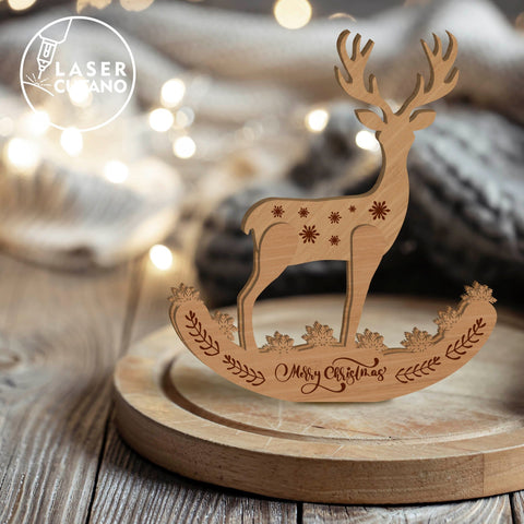 Deer Christmas Laser Cut Template, Home Decoration SVG LaserCutano 