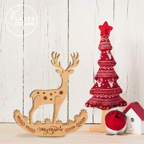 Deer Christmas Laser Cut Template, Home Decoration SVG LaserCutano 