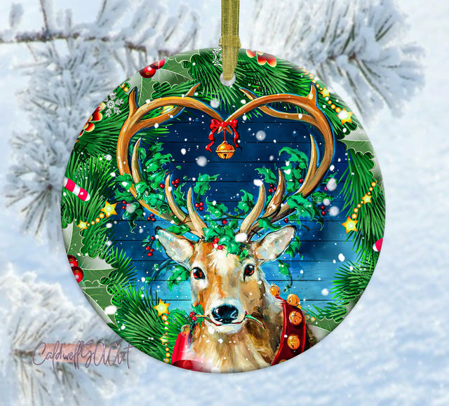 Deer Christmas Ornament Png Sublimation Design, Merry Christmas Png, Christmas Deer Ornament Png, Glitter Ornament Png, Digital Download Sublimation CaldwellArt 