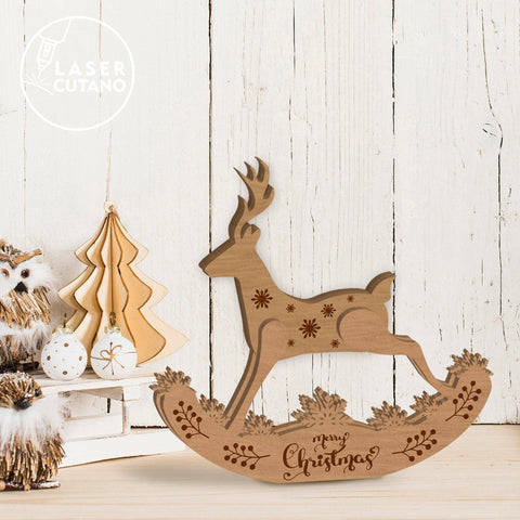 Deer Christmas Set Multilayer Cut File, Home Decor SVG LaserCutano 