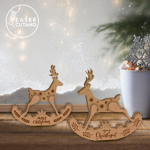 Deer Christmas Set Multilayer Cut File, Home Decor SVG LaserCutano 