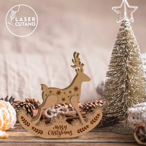 Deer Christmas Set Multilayer Cut File, Home Decor SVG LaserCutano 