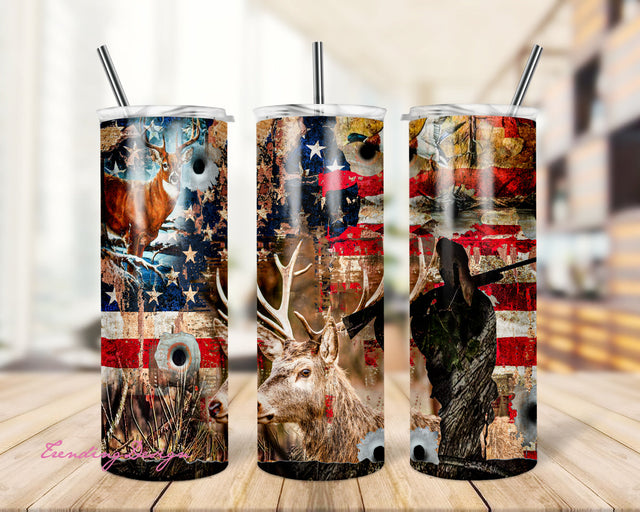 Deer Dad Tumbler Wrap, Seamless Tumbler for Dad, 20oz Tumbler design, Fathers Day Tumbler, Man Tumbler Sublimation TrendingDesign 