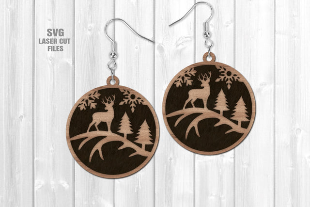 Deer Earrings SVG | Deer SVG Laser Cut Files SVG Cloud9Design 