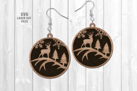 Deer Earrings SVG | Deer SVG Laser Cut Files SVG Cloud9Design 