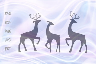 Deer Family Christmas SVG, PNG, DXF, PDF, JPG SVG Digitals by Hanna 
