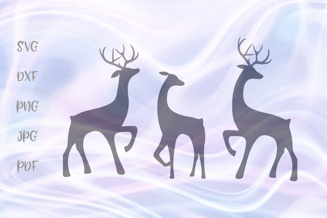 Deer Family Christmas SVG, PNG, DXF, PDF, JPG SVG Digitals by Hanna 