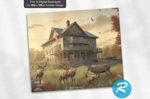 Deer Farm 20 oz / 30 oz Skinny Tumbler Sublimation Regulrcrative 