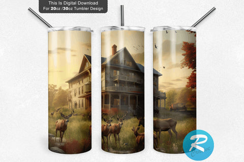 Deer Farm 20 oz / 30 oz Skinny Tumbler Sublimation Regulrcrative 