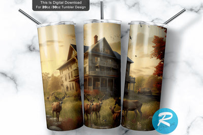 Deer Farm 20 oz / 30 oz Skinny Tumbler Sublimation Regulrcrative 