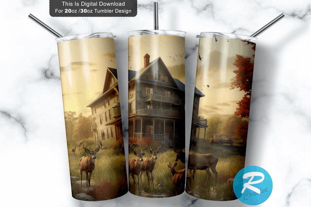 Deer Farm 20 oz / 30 oz Skinny Tumbler Sublimation Regulrcrative 