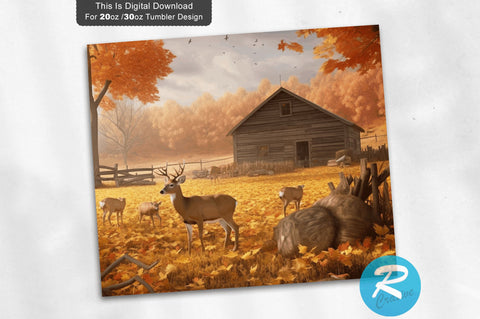 Deer Farm Fall 20 oz / 30 oz Skinny Tumbler Sublimation Regulrcrative 