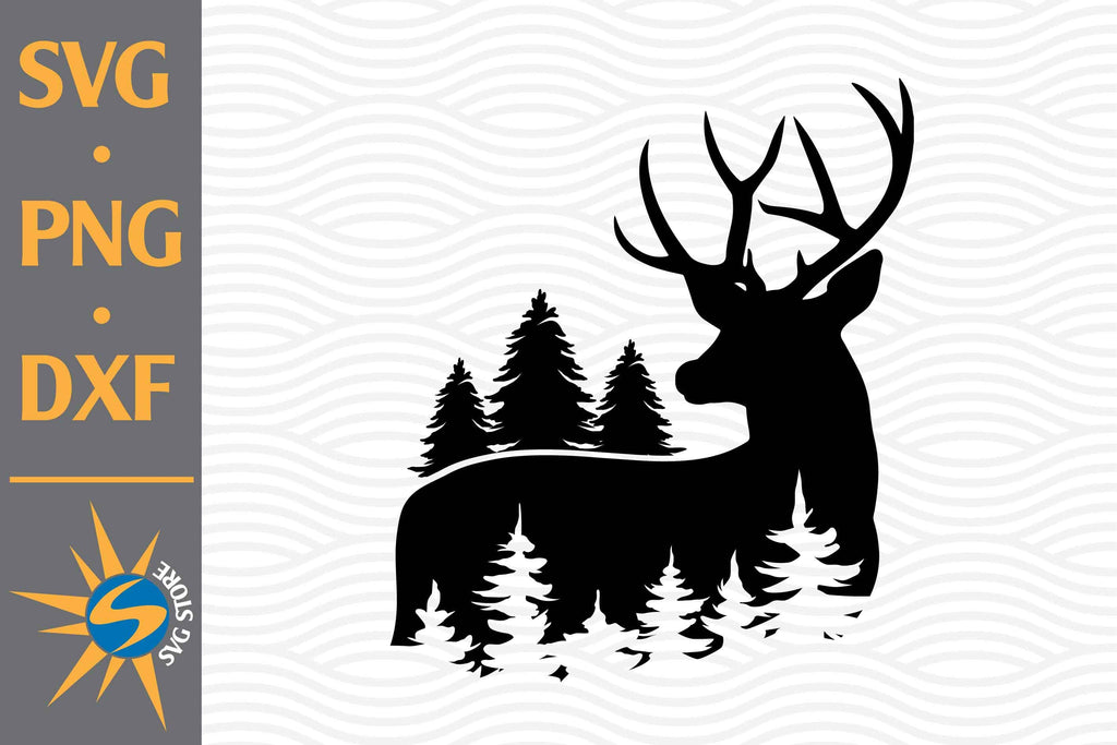 Deer Forest SVG, PNG, DXF Digital Files Include - So Fontsy