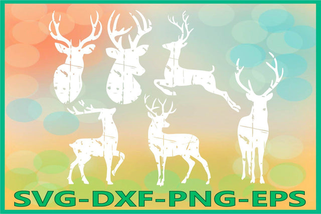 Deer Grunge Svg, Deer Distressed SVG AlexSVGStudio 