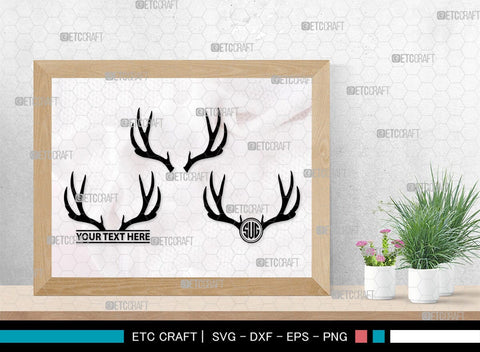 Deer Head Monogram, Deer Head Silhouette, Deer Head SVG, Deer Horns Svg, Deer Antlers Svg, Horns Svg, SB00251 SVG ETC Craft 