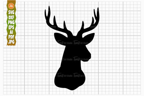 Deer Head SVG Cut File, Buck SVG, Hunting Svg Png SVG TonisArtStudio 