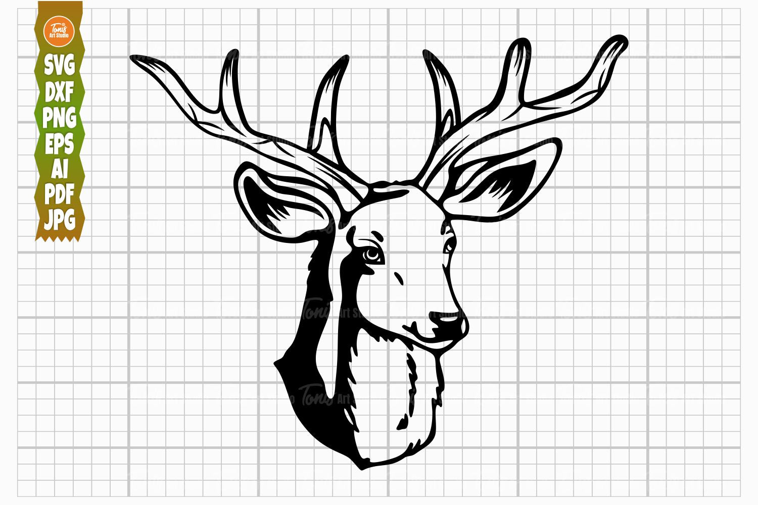 Buck Head Silhouette Outline