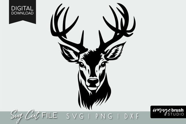 Deer Head SVG File for Cricut, Deer Hunting, Reindeer SVG SVG OrangeBrushStudio 