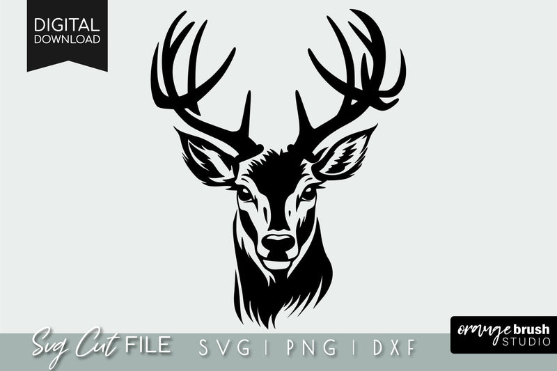 Deer Head SVG File for Cricut, Deer Hunting, Reindeer SVG - So Fontsy