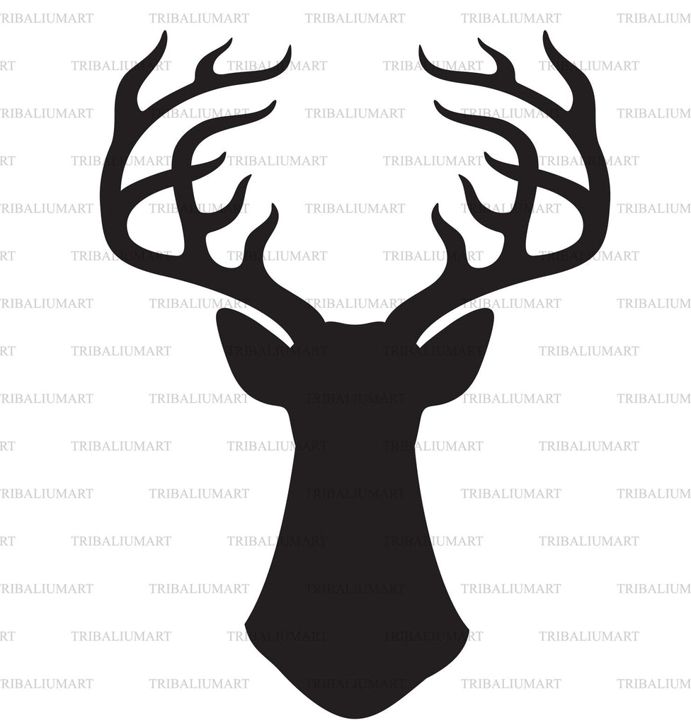 Deer head. Cut files for Cricut. Clip Art silhouette (eps, svg, pdf ...