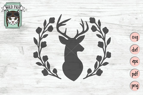 Deer Head Wreath SVG Cut File SVG Wild Pilot 